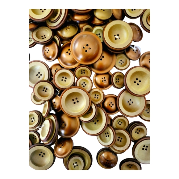 Vintage MCM 2 Toned Bronze Tan Concave Button Assortment Lot 100+ - Picture 4 of 7